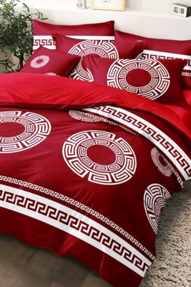 komplet posteljina PLOHERA RED 200x220 cm pamuk - 4 dijela