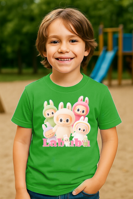 dječija majica LABUBU KIDDY GREEN