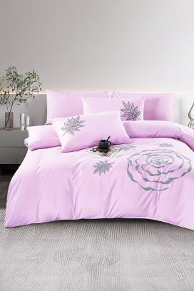 komplet posteljina BIOGELNA PINK 200x220 cm pamuk - 4 dijela