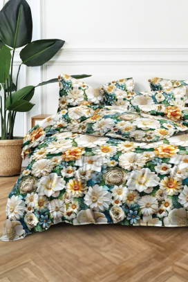 komplet posteljina SERMOFY 200x220 cm pamuk - 3 dijela