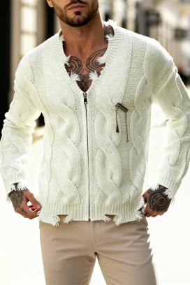 muški kardigan JOLZERO ECRU