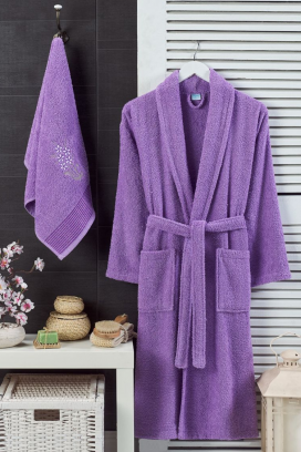 set ogrtača i ručnika DRONEIFA LILA