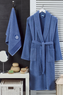 set ogrtača i ručnika DRONEIFA BLUE