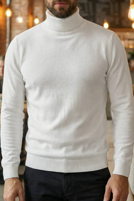 muški džemper BENZEMO WHITE