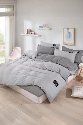 komplet posteljina RONELMSY GREY 200x220 cm - 4 dijela