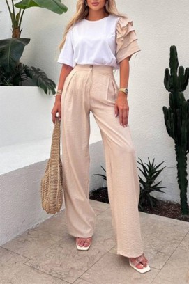 svakodnevni moderni set sa spektakularnim rukavom HIRDONA BEIGE