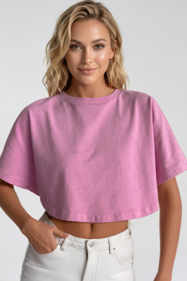 ženska kratka majica minimalistički dizajn VITAMA PINK