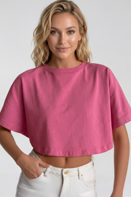 ženska kratka majica minimalistički dizajn VITAMA PINK