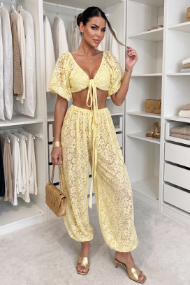 elegantni ženski set od čipke ARAMONIA YELLOW