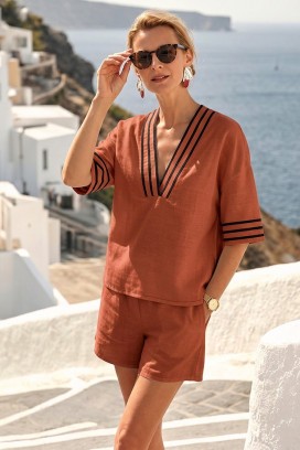 ženski ljetni dvodijelni set VANDORIA CAMEL