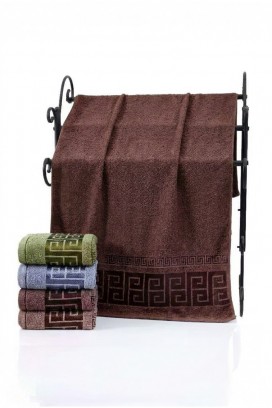 ručnik s dekorativnim rubom i mekom teksturom BIANORANA BROWN 50x100 cm