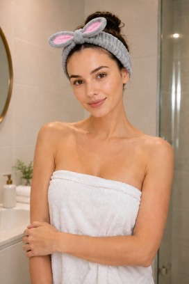 kozmetička plišana traka za kosu BENIATA GREY