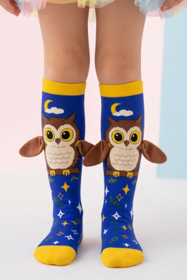 dječje čarapice s 3D printom sova s mekanim krilima OWL DREAMS